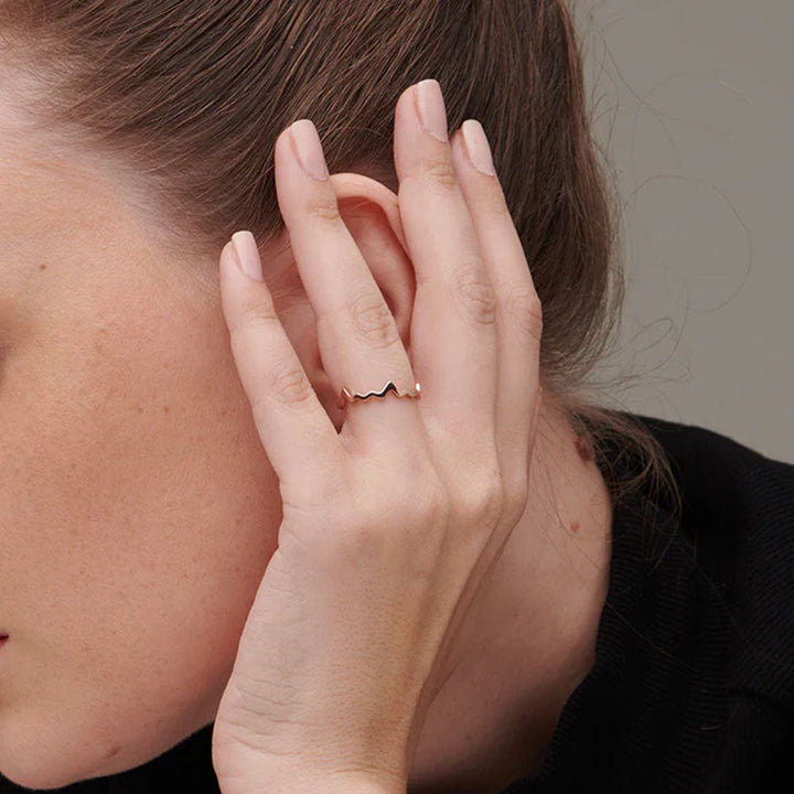 Shop Zig Zag Ring- 18k Rose Gold Plated Palmonas-4
