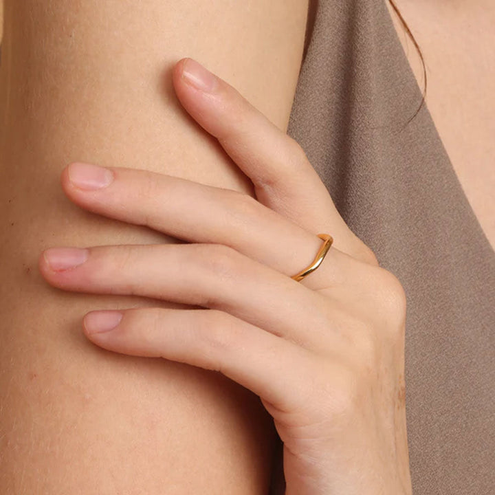 Shop Irregular Wave Ring- 18k Gold Plated Palmonas-4