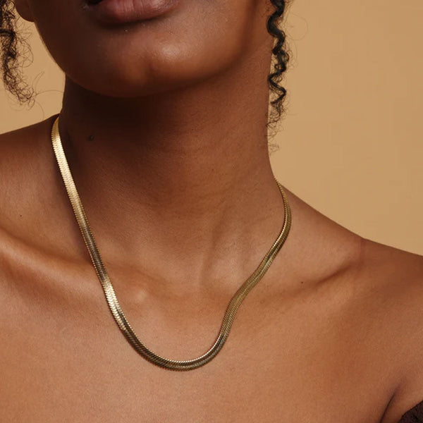 Shop Snake Chain Necklace- 18k Gold Plated Palmonas-1