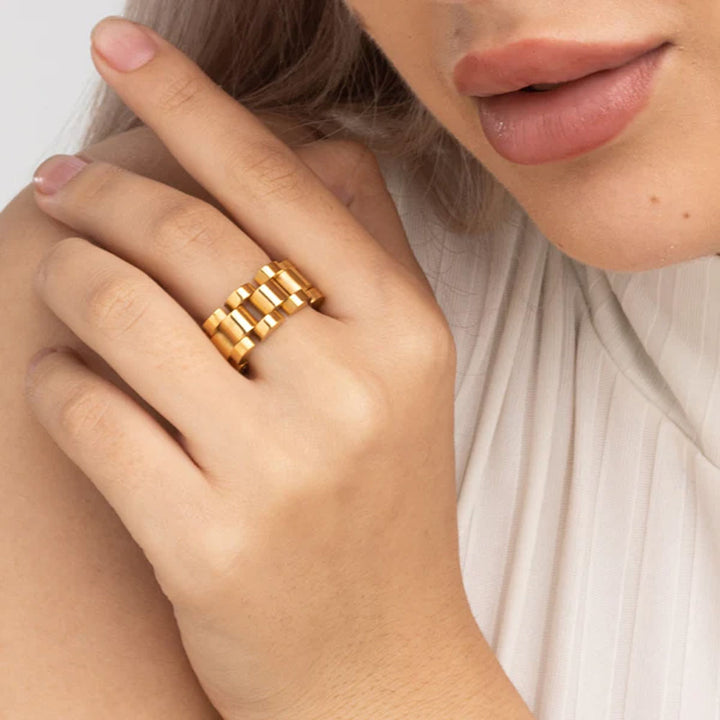 Shop Rolex Style Ring- 18k Gold Plated Palmonas-1