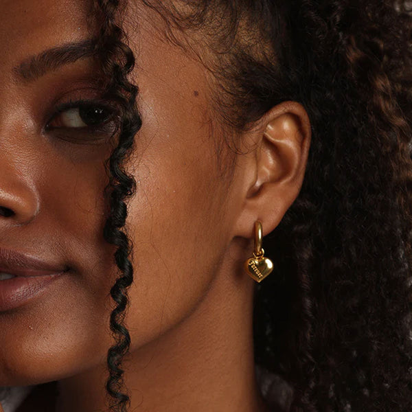 Shop Medium Heart Hoop Earrings- 18k Gold Plated Palmonas-1