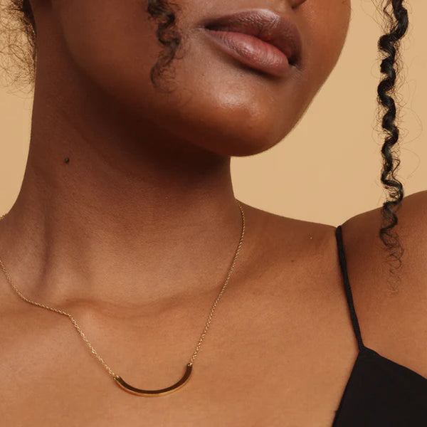 Shop Simple Arc Necklace- 18k Gold Plated Palmonas-1