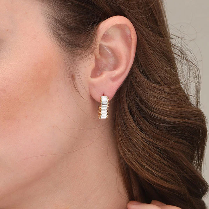 Shop White Onyx Eternity Hoop Earrings- 18k Gold Plated Palmonas-1