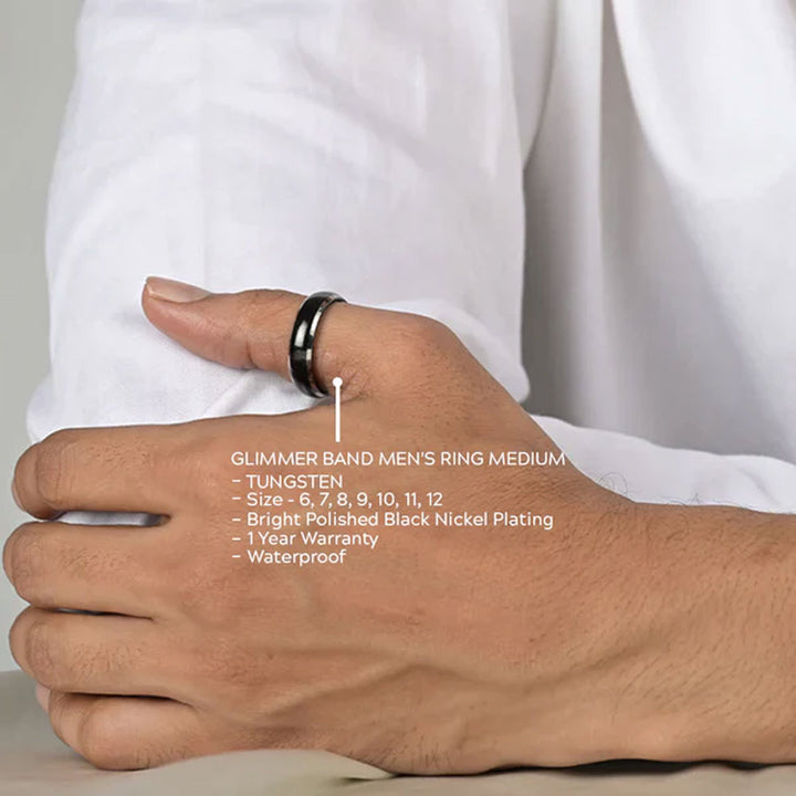 Shop Glimmer Band Men's Ring Medium- Tungsten Palmonas-2
