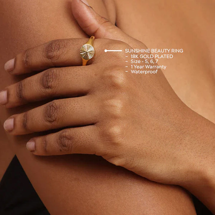 Shop Sunshine Beauty Ring- 18k Gold Plated Palmonas-2