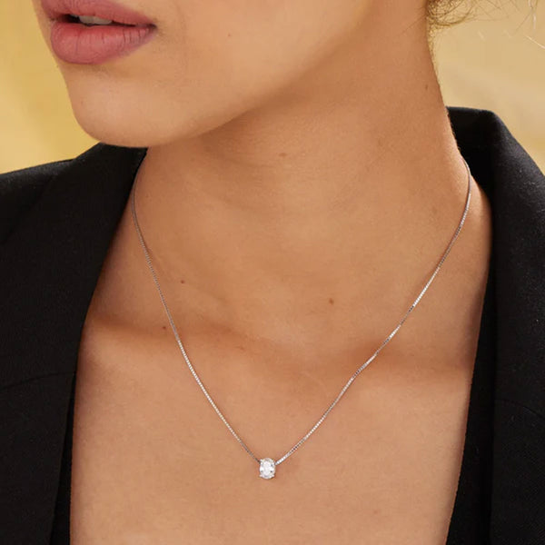 Shop Oval Bezel Necklace- 925 Silver Palmonas-1