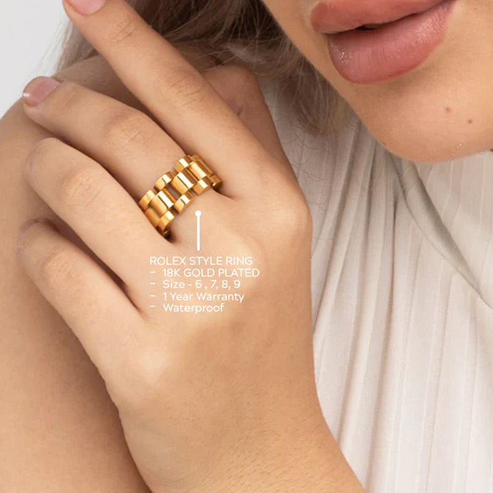 Shop Rolex Style Ring- 18k Gold Plated Palmonas-2