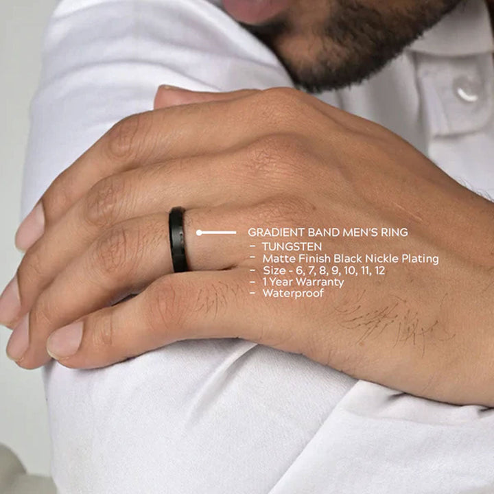 Shop Gradient Band Men's Ring- Tungsten Palmonas-2