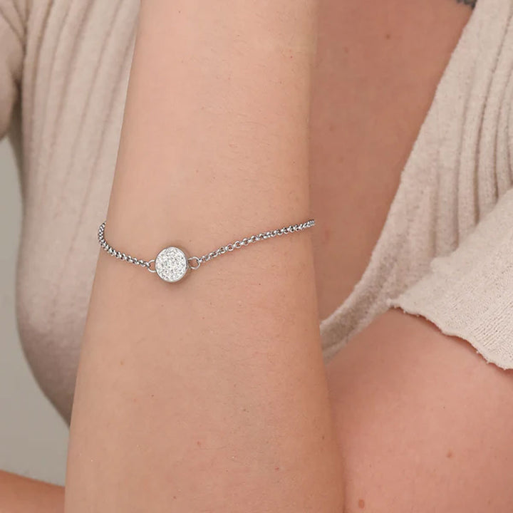 Shop White Sparkle Bracelet- 18k White Gold Plated Palmonas-2