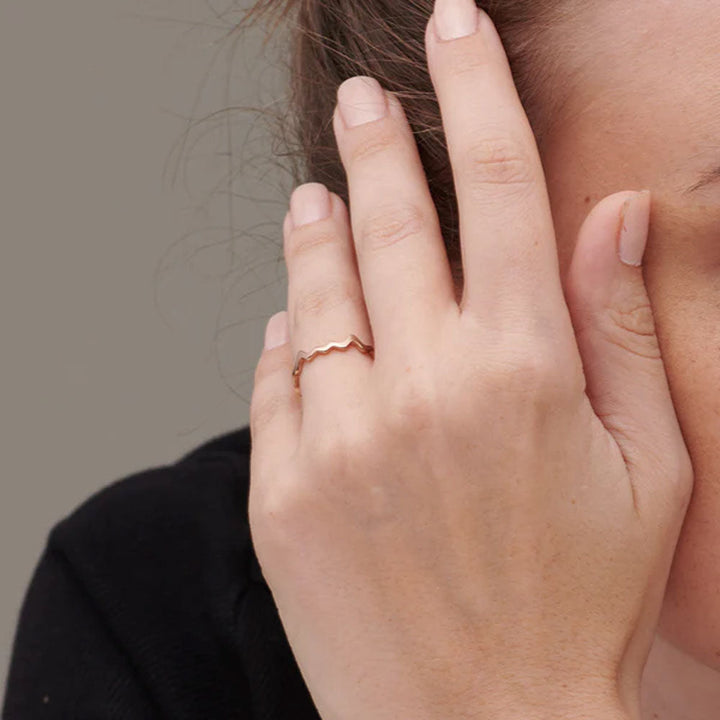 Shop Zig Zag Ring- 18k Rose Gold Plated Palmonas-1
