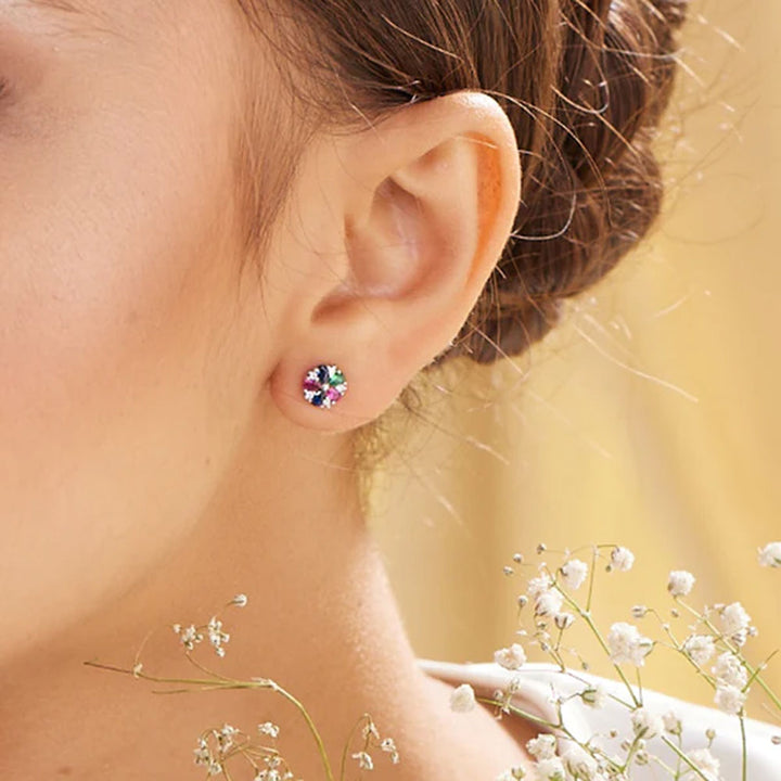 Shop Dainty Zinnia Stud Earrings- 925 Silver Palmonas-1