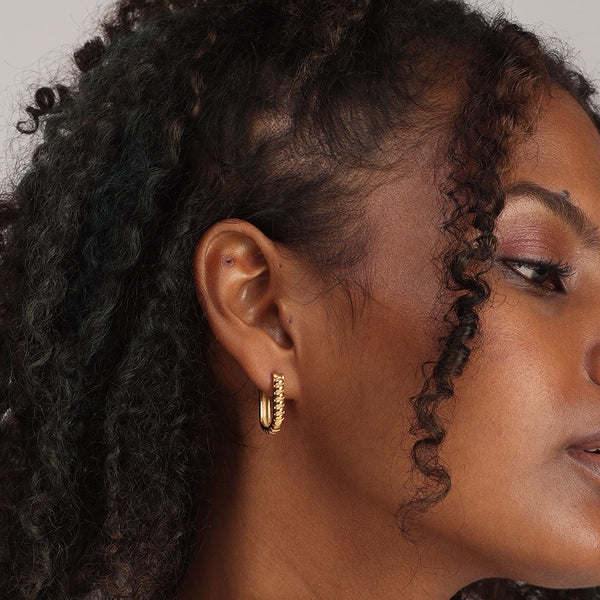 Shop U Shape Hoop Earrings- 18k Gold Plated Palmonas-1