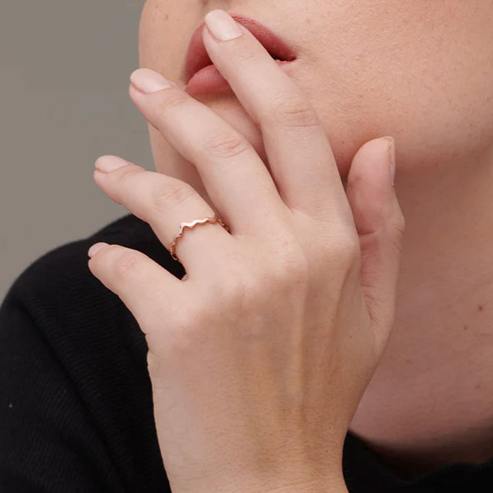 Shop Zig Zag Ring- 18k Rose Gold Plated Palmonas-3