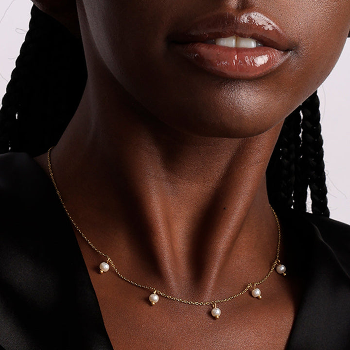 Shop Multiple Tiny Pearl Charms Necklace Palmonas-1