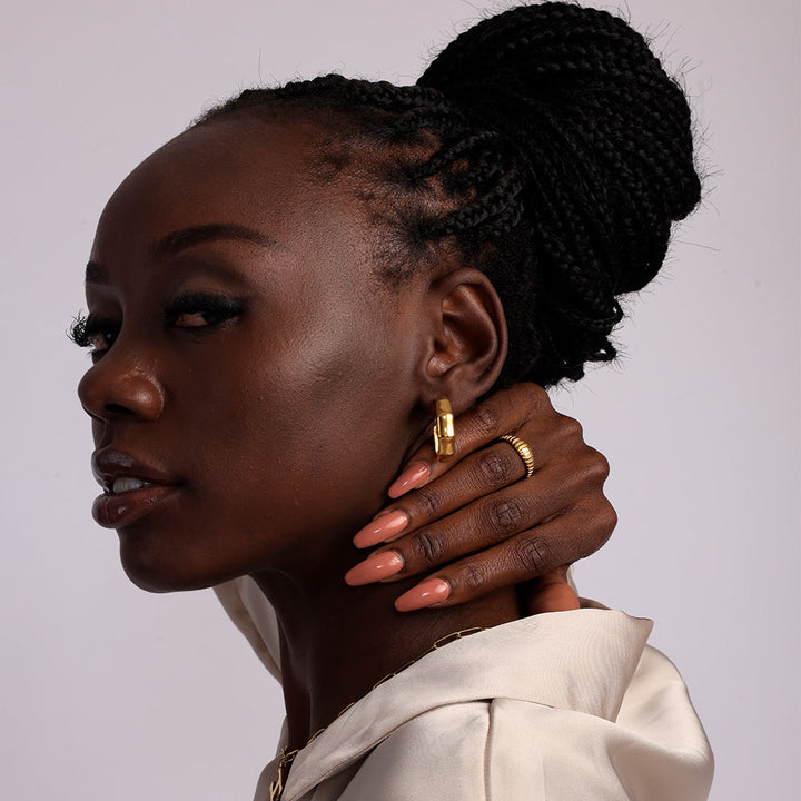 Shop Octagon Hoop Earrings | 18k Gold Plated Palmonas-2