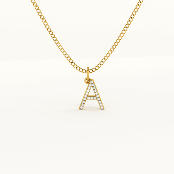 Elegant Initial 0.08 Carat Lab Grown Diamond Necklace