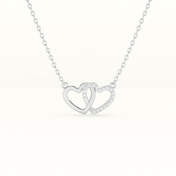 Linked Heart 925 Sterling Silver Necklace