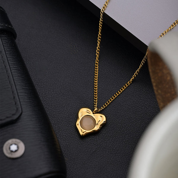 Shop Cat Eyes Heart Pendant  -18K GOLD PLATED Palmonas-1