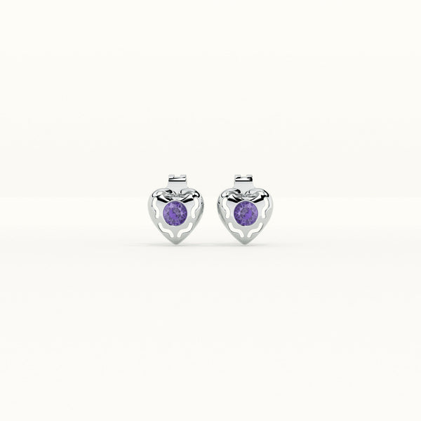 Silver Heart 925 Sterling Silver Stud Earrings