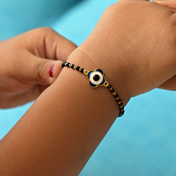 Shop Clover Evil Eye Baby Bracelet | 925 Silver |18K Gold Vermeil Palmonas-1