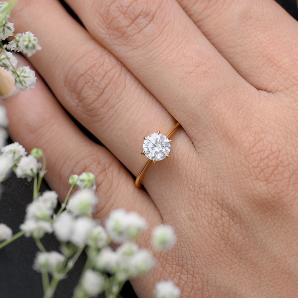 Shop Celestial Solitaire Diamond Ring | 18K Gold Vermeil Palmonas-1