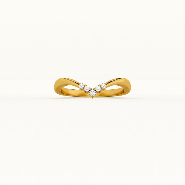 Chevron 0.05 Carat  Lab Grown Diamond Beauty Ring