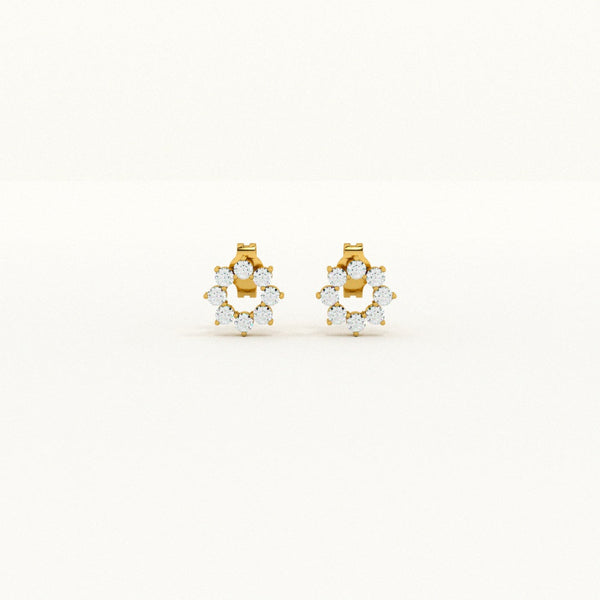 Elegant Floral 0.16 Carat Lab-Grown Diamond Studs