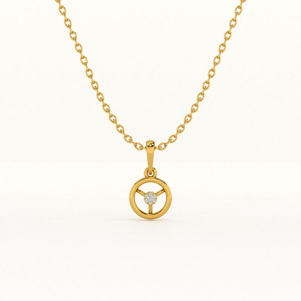 Golden Compass 0.02 Carat Lab-Grown Diamond Pendent Without Chain