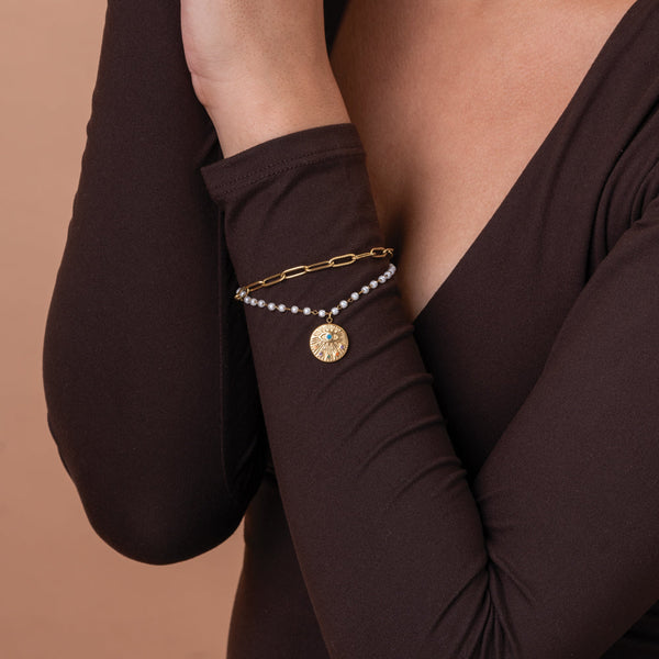 Shop Evil-Eye Pearl Bracelet Palmonas-1
