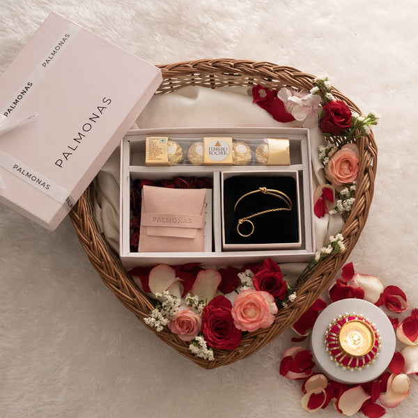 Shop Cuff Bracelet with Ring Diwali Gift Box Palmonas-1