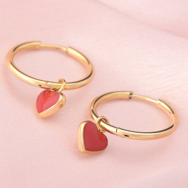 Shop Red Heart Dangle Earrings Palmonas-1