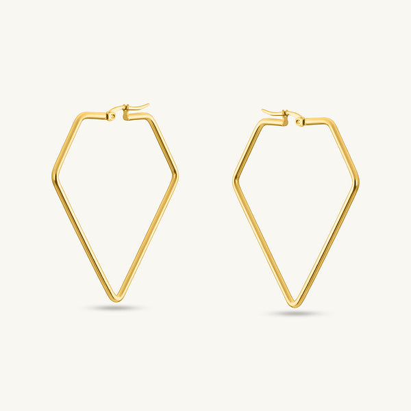 Diamond Shape Hoops