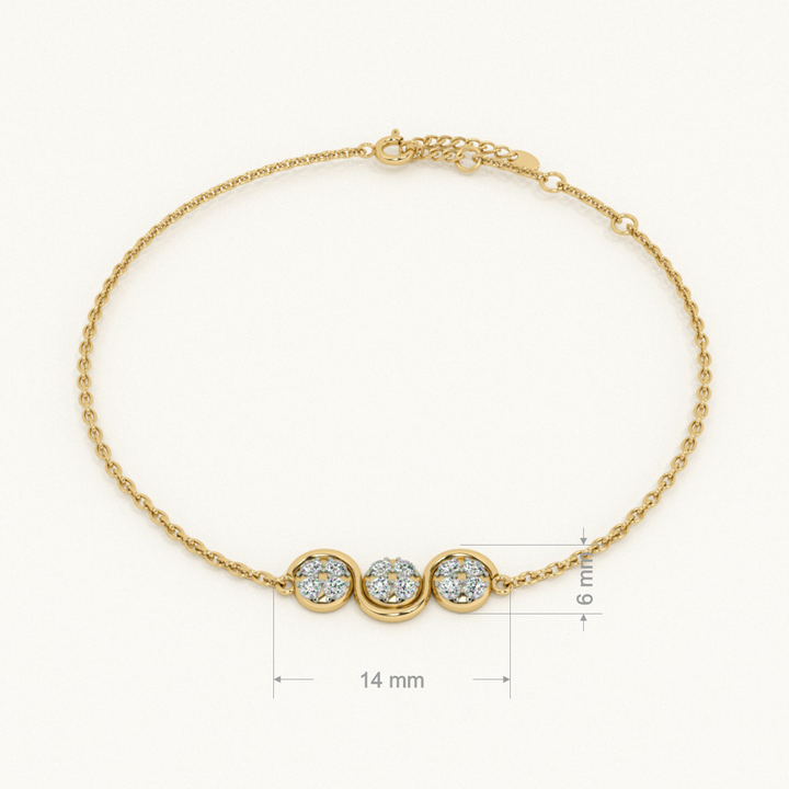 Luna Trio 9KT 0.16 Carat Lab-Grown Diamond Bracelet-2