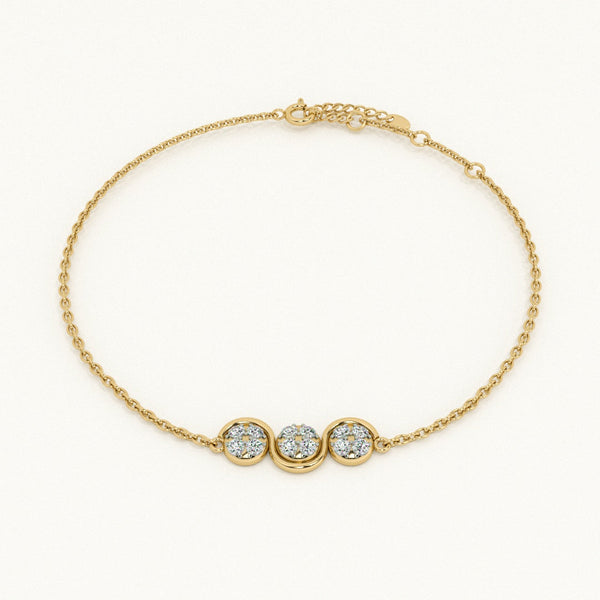 Luna Trio 9KT 0.16 Carat Lab-Grown Diamond Bracelet-1