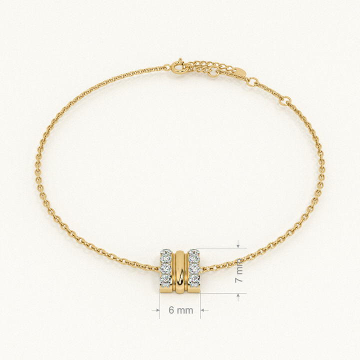 Stripe Luster 9KT 0.12 Carat Lab-Grown Diamond Bracelet-2