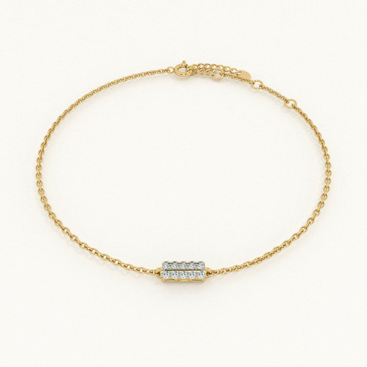 Golden Strobe 9KT 0.08 Carat Lab-Grown Diamond Bracelet-1