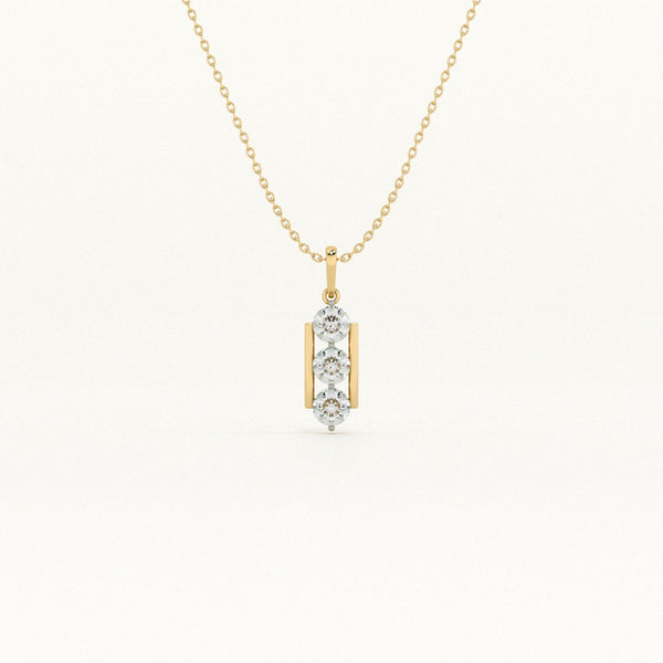 Sleek Prism 9KT 0.21 Carat Lab-Grown Diamond Necklace-1