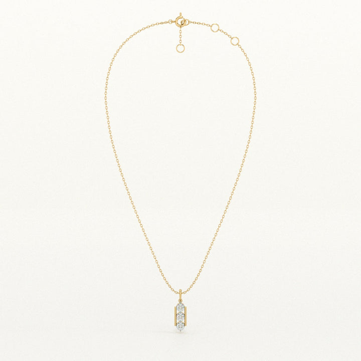 Sleek Prism 9KT 0.21 Carat Lab-Grown Diamond Necklace-4