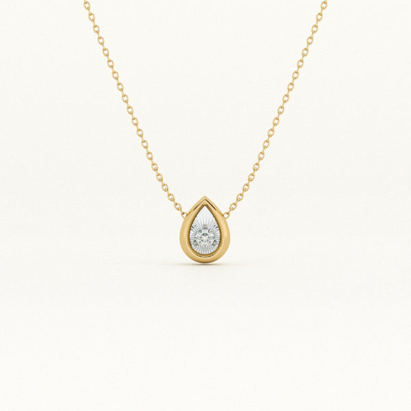 Tear of Light 9KT 0.03 Carat Lab-Grown Diamond Necklace-1