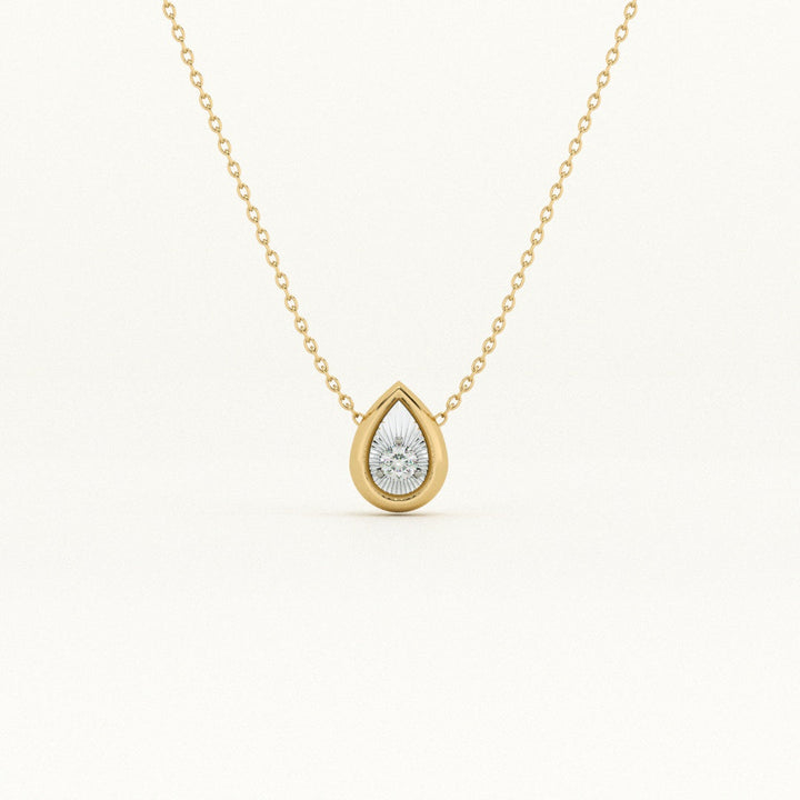Tear of Light 9KT 0.03 Carat Lab-Grown Diamond Necklace-1