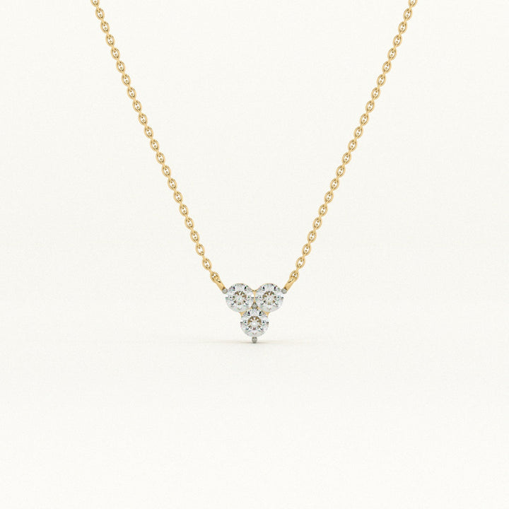 Trinity Glow 9KT 0.21 Carat Lab-Grown Diamond Necklace-1