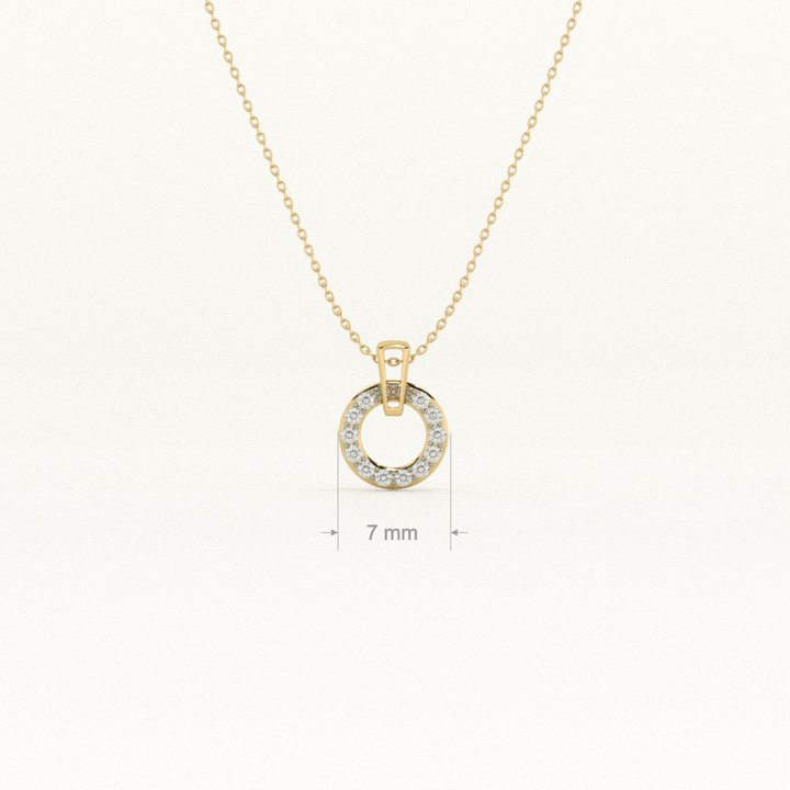 Luna Swing 9KT 0.07 Carat Lab-Grown Diamond Halo Necklace-2