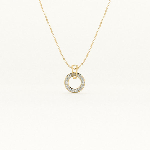 Luna Swing 9KT 0.07 Carat Lab-Grown Diamond Halo Necklace-1