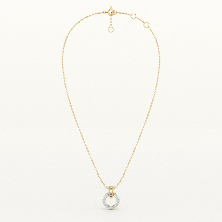 Luna Swing 9KT 0.07 Carat Lab-Grown Diamond Halo Necklace-4