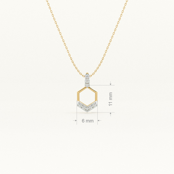 GeoCharm 9KT 0.04 Carat  Lab-Grown Diamond Necklace-2
