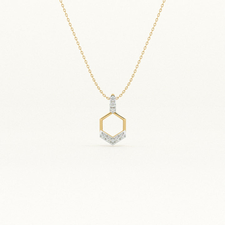 GeoCharm 9KT 0.04 Carat  Lab-Grown Diamond Necklace-1