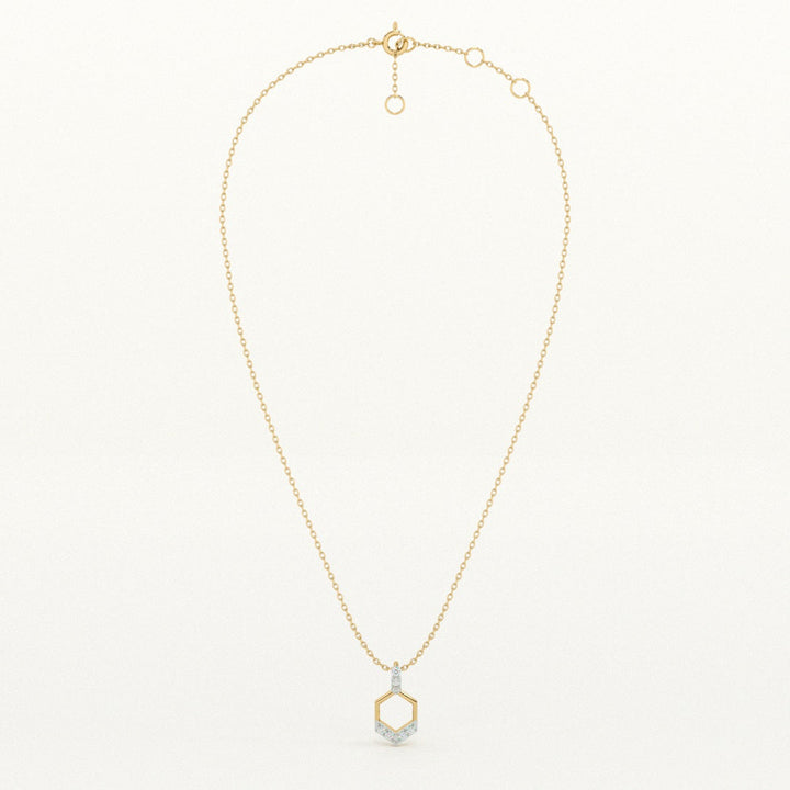 GeoCharm 9KT 0.04 Carat  Lab-Grown Diamond Necklace-4