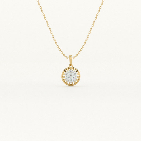 Sun Aura Radiant 9KT 0.09 Carat Lab-Grown Diamond Necklace