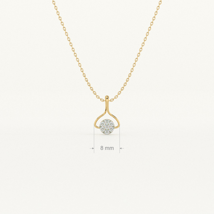 Muse Drop Frame 9KT 0.1 Carat Lab-Grown Diamond Necklace-2