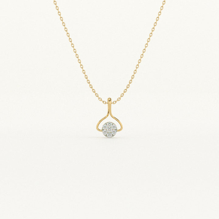 Muse Drop Frame 9KT 0.1 Carat Lab-Grown Diamond Necklace-1